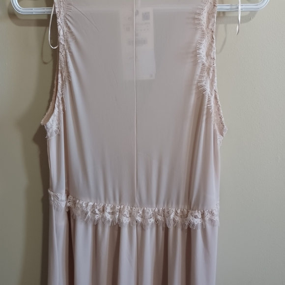 NWT Cream Zara maxi Lace Dress Slightly Sheer Boho Soft Girl Angelic Fairycore - Picture 5 of 11